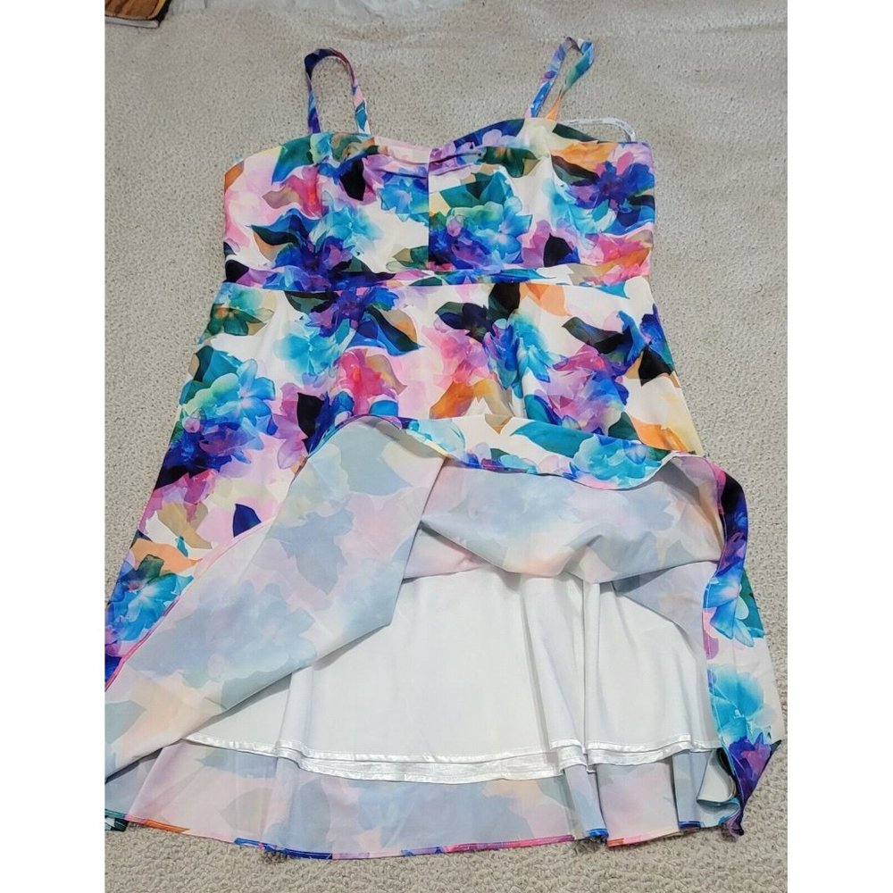 City Chic Women's Multicolor Floral Dress Sleeveless Lined Pleated Size L/20 - Picture 8 of 14